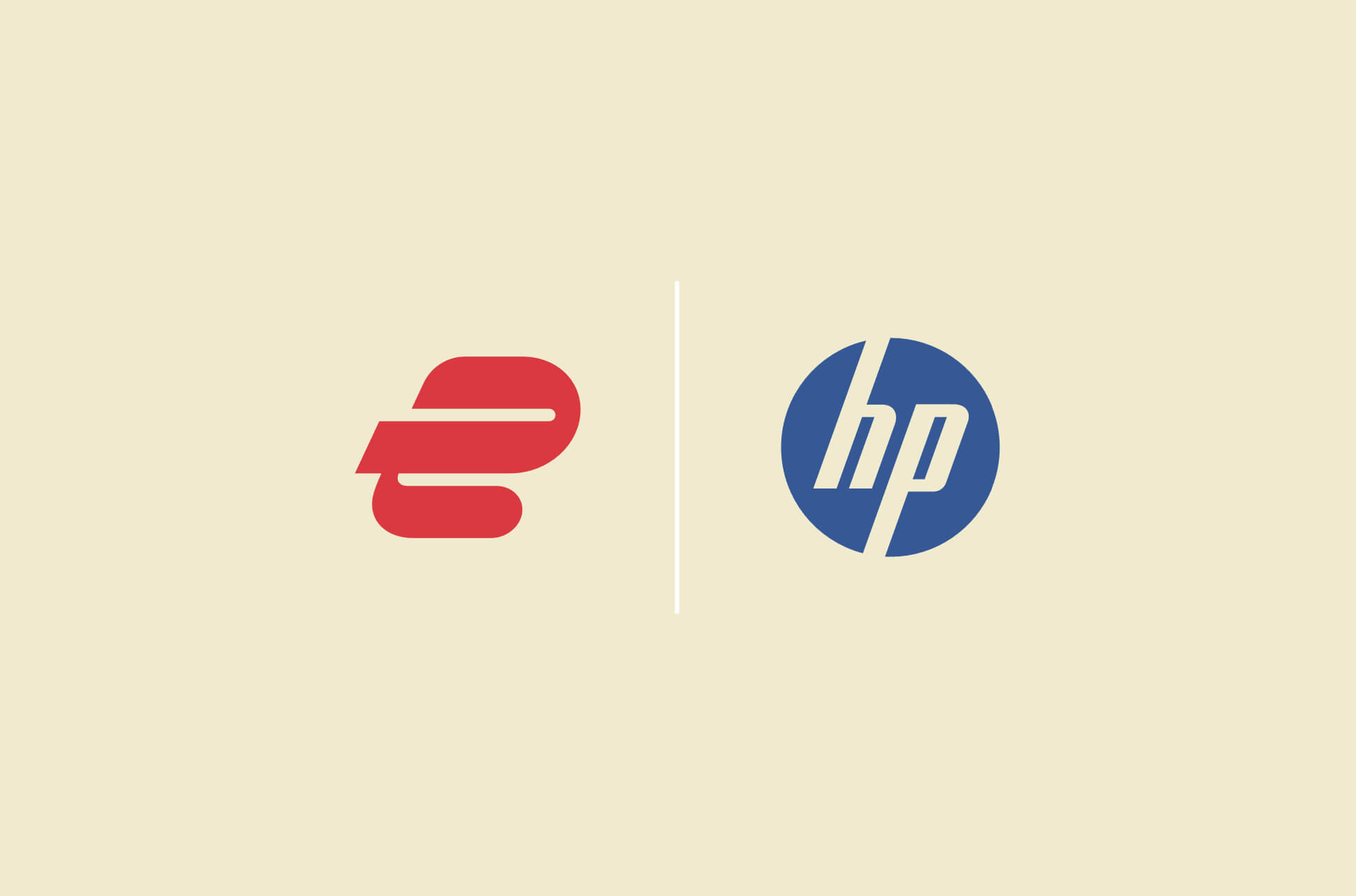 ExpressVPN and HP logos.