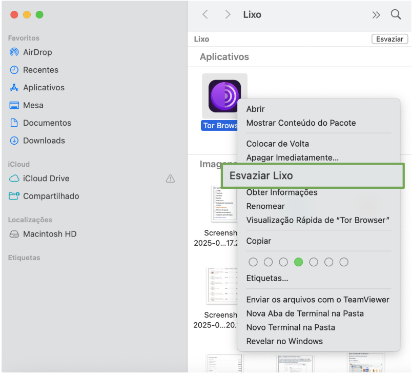 Right-click menu showing.