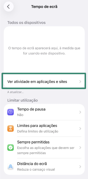 Screen Time menu with See All App & Website Activity option.