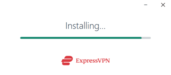ExpressVPN installation in progress on Windows