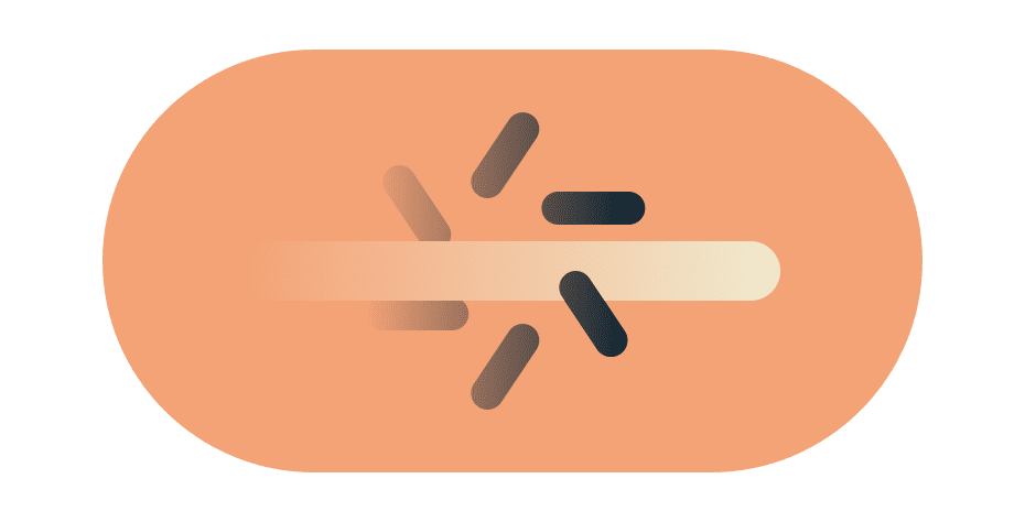 Sveipe-bevegelse gjennom bufringsikon for å illustrere at man seg kommer gjennom begrenset Internettilkobling.