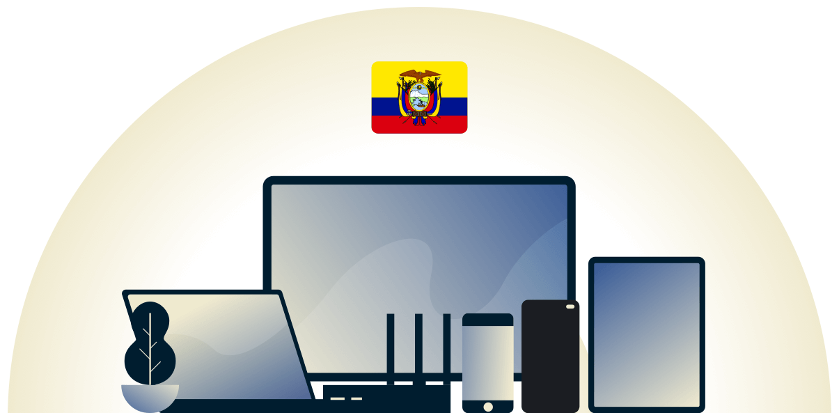 VPN ecuadoriana che protegge una varietà di dispositivi.