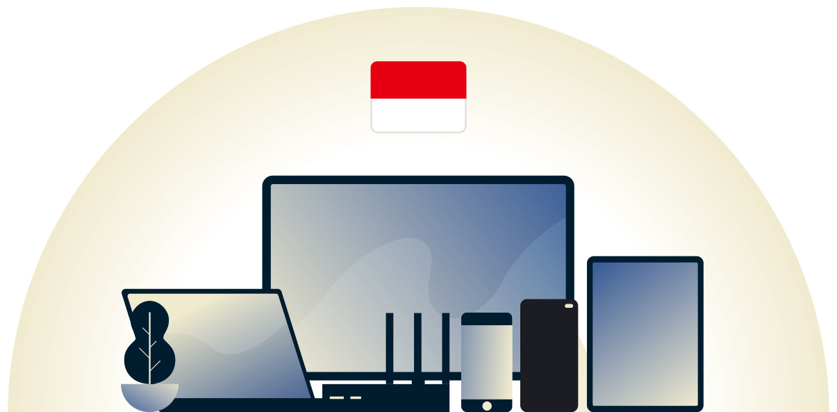 VPN dla Indonezji chroniący różne urządzenia.