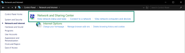 Click the Network and Sharing Centre to uncover options around changing your DNS settings on Windows.