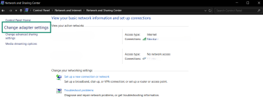 Windows's DNS settings are tied to its network adapter settings.