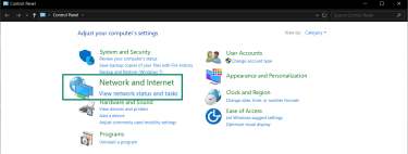 Locate the network settings on your Windows device.