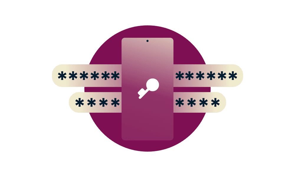 A stack of servers with a lock.